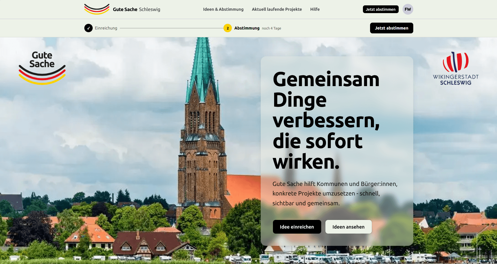 Bürgerbeteiligungsplattform Gute Sache - Pilotstadt Schleswig