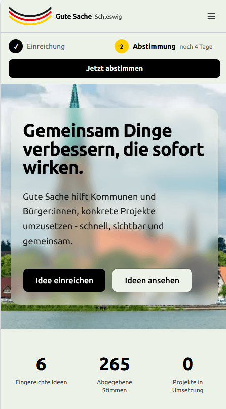 Bürgerbeteiligungsplattform Gute Sache auf dem Smartphone